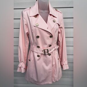 Guess Light Pink Double-Breasted Trench Coat